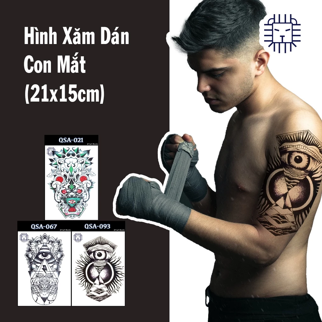 [Loại Ngắn Ngày] Hình Xăm Dán Con Mắt Chụp Ảnh, Đóng Phim, Dễ Dàng Tẩy Xóa - Dùng 2-5 Ngày (21x15cm)