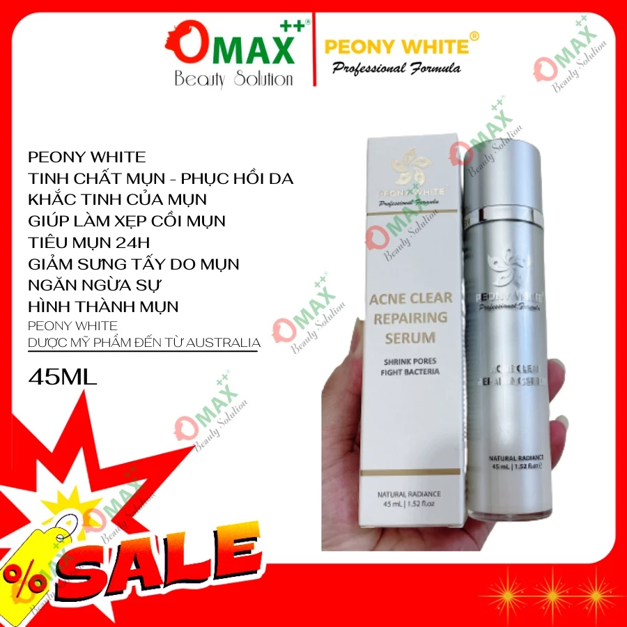 SERUM MỤN PEONY WHITE - ACNE CLEAR REPAIRING SERUM - GIẢM MỤN - SE KHÍT LỖ CHÂN LÔNG 45ml