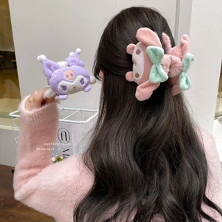 SANRIO Kẹp Tóc Cỡ Lớn Hình Kuromi Melody Cinnamoroll Đáng Yêu Cho Nữ