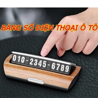 Bảng ghi số điện thoại Vân Gỗ sang trọng để trên taplo xe ô tô