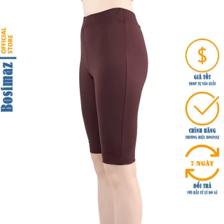 Quần Legging Nữ Bosimaz MS354 ngắn không túi màu đỏ đô cao cấp, thun co giãn 4 chiều, vải đẹp dày.