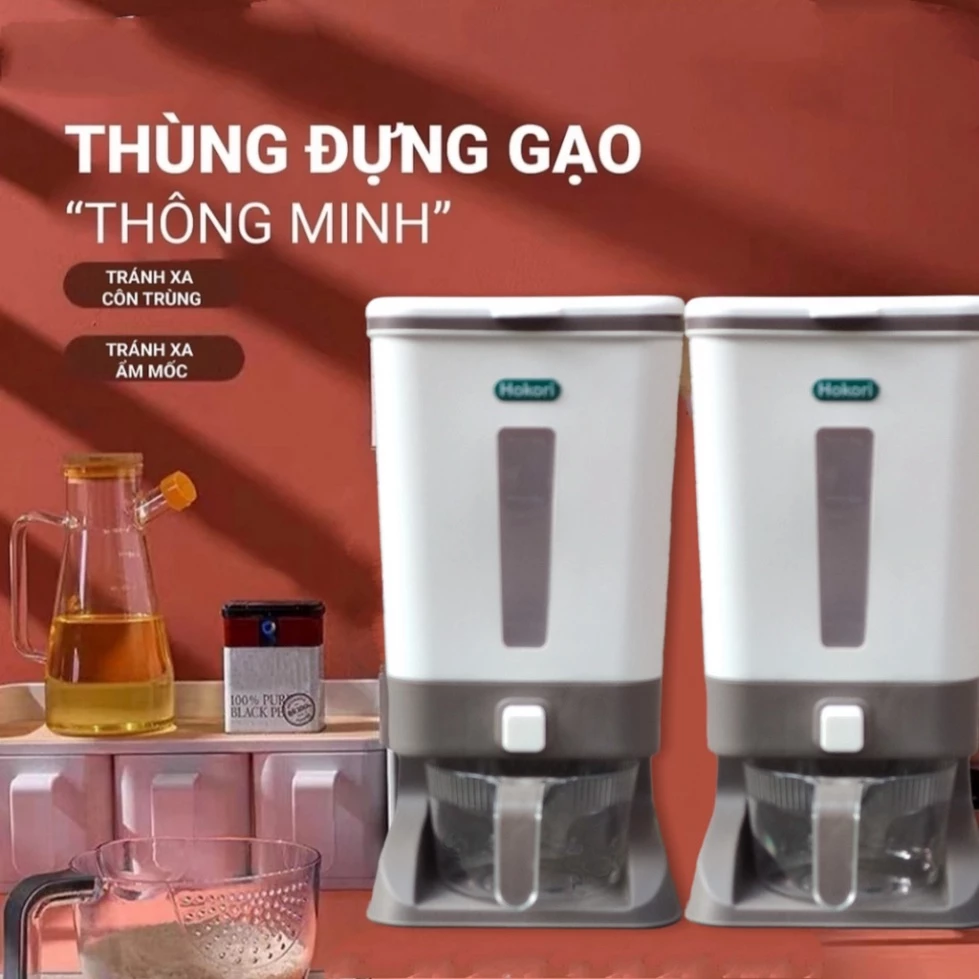 Thùng đựng gạo thông minh công nghệ nhật bản Việt Nhật - chống ẩm, chống mối mọt, dung tích 10kg