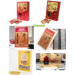 Trà hồng sâm và trà linh chi Hàn Quốc hộp 100 gói
