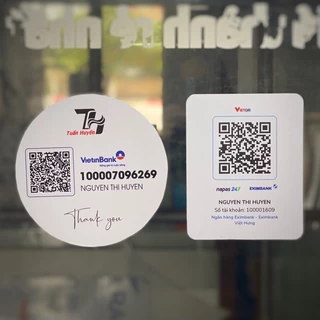 Decal in sticker dán mã QR số tài khoản - Làm theo yêu cầu