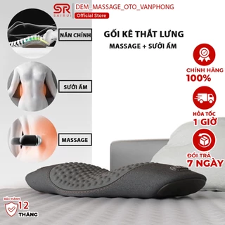 Gối Kê Lưng Sưởi Ấm Massage, Giảm Thoát Vị Đĩa Đệm, Chống Đau Thắt Lưng, Giảm mỏi Cột Sống, Lưu Thông Máu Chườm Nóng