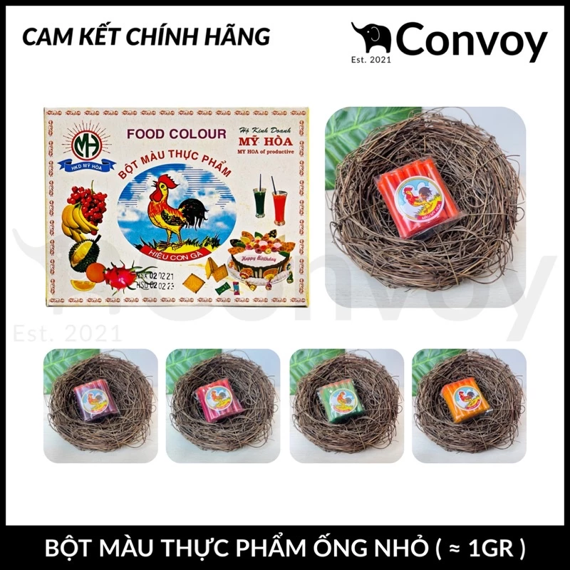 Ống Nhỏ ( ≈ 1gr ) Bột Màu Thực Phẩm Mỹ Hoà / Tiện Lợi Hơn / Phụ Gia Thực Phẩm /  Đảm Bảo Chất Lượng / Tuyệt Đối An Toàn