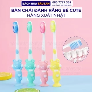 Set 4 Bàn Chải Đánh Răng Trẻ Em Hình Thú Hàng Xuất NHẬT