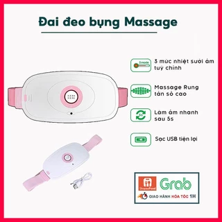 Máy massage bụng kinh chườm nóng làm ấm bụng, đai massage giảm đau bụng kinh nguyệt 3 tốc độ làm nóng nhanh