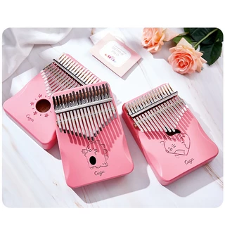 Đàn kalimba hồng giá rẻ 17 phím LEONPK001  -Tặng quà 6 phụ kiện