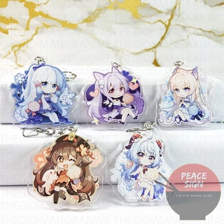 ( Mica trong acrylic ) Móc khóa Genshin Impact ver Bó hoa anime chibi xinh xắn đáng yêu