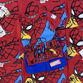 Set bộ quần da cá kết hợp áo cotton Spiderman Marvel dư xịn cho bé trai size từ 14-40 cân