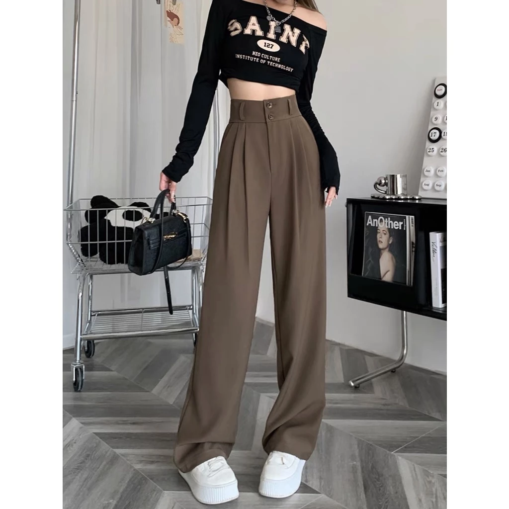 Quần ống rộng 2 nút nữ cạp cao. chất bao đẹp, tôn dáng, đi chơi đi học rất đẹp (Y2 -302)