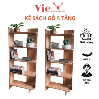 Kệ Sách 💗FREESHIP💗 Kệ Sách Gỗ 5 Tầng Lắp Ghép Màu Vân Gỗ