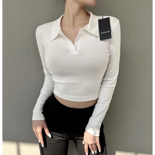 Áo cổ đức dài tay croptop ANNAKIKI - 063