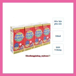 Lốc 4 hộp sữa Nutifood Grow Plus đỏ loại 110ml và 180ml