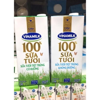 Sữa Vinamilk hộp 1 lít (có đường, ít đường, không đường)