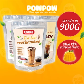 Set trà sữa size lớn 900g vị Truyền Thống Phúc Long Thái Xanh POWPOW nấu được 30 - 35 ly (7 vị)