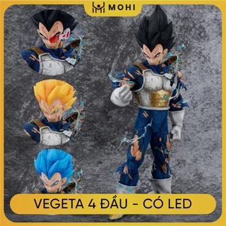 Mô Hình DragonBall Vegeta siêu chất 3 đầu thay thế - có led trên đầu , cao 47cm - Figure DragonBall - Hộp carton