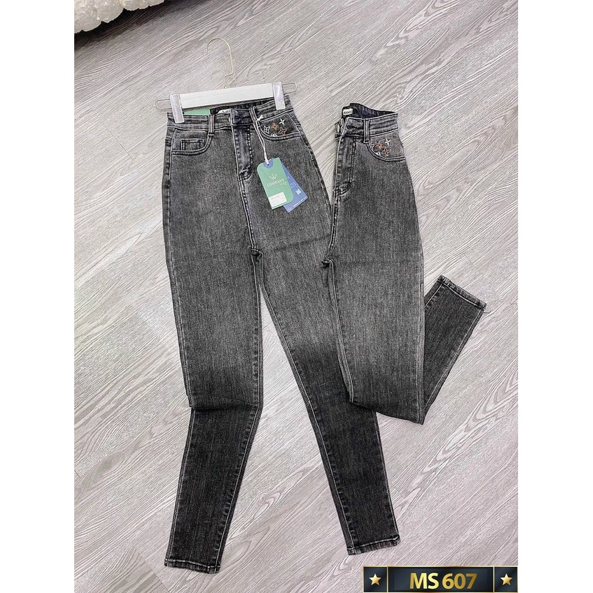 Quần Jean Nữ co giãn hack dáng siêu xinh, Quần bò nữ cạp cao thời trang Lady Fashion - MQ611