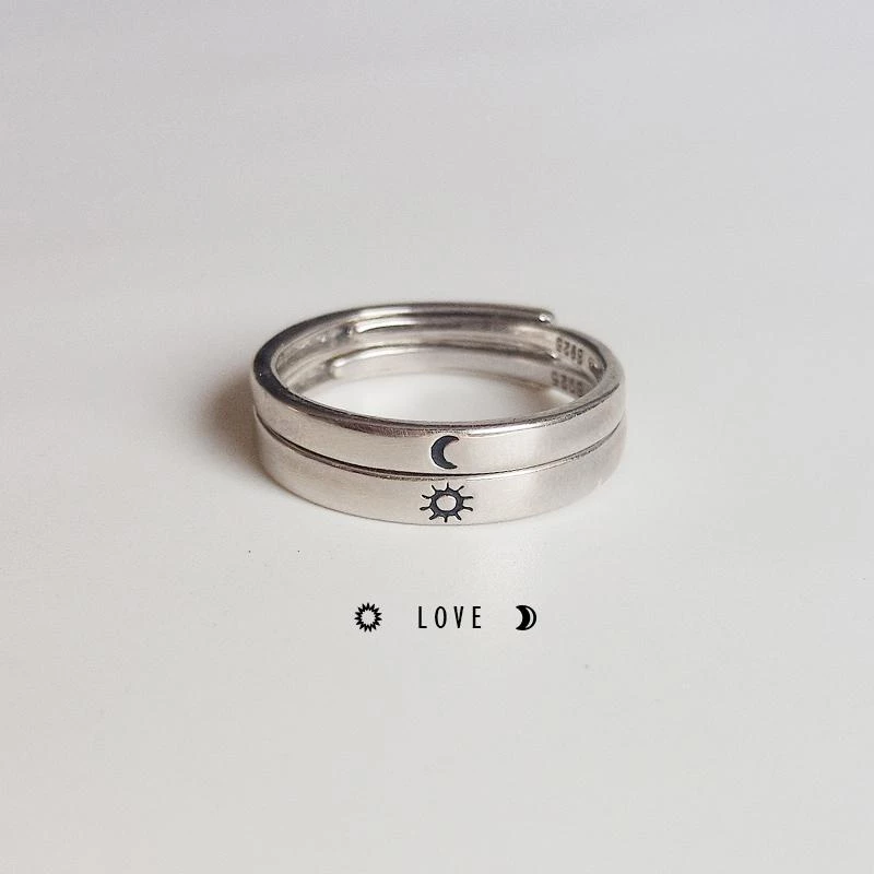🌞🌙 Nhẫn Đôi Nam nữ TRĂNG TRỜI dành cho cặp đôi kiểu dáng Freesize