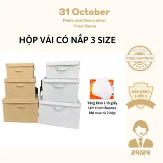 Hộp Vải Đựng Quần Áo [ MẪU MỚI ] Hộp Đa Năng Để Khăn Tắm Đồ Chơi Đồ Đạc Có Nắp Bằng Vải Không Dệt