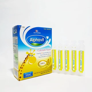 Alphavit Calcium - Siro Bổ Sung Canxi Cho Bé - Nhanh Mọc Răng - Phát Triển Chiều Cao - Chống Còi Xương Hộp 20 Ống Nhựa