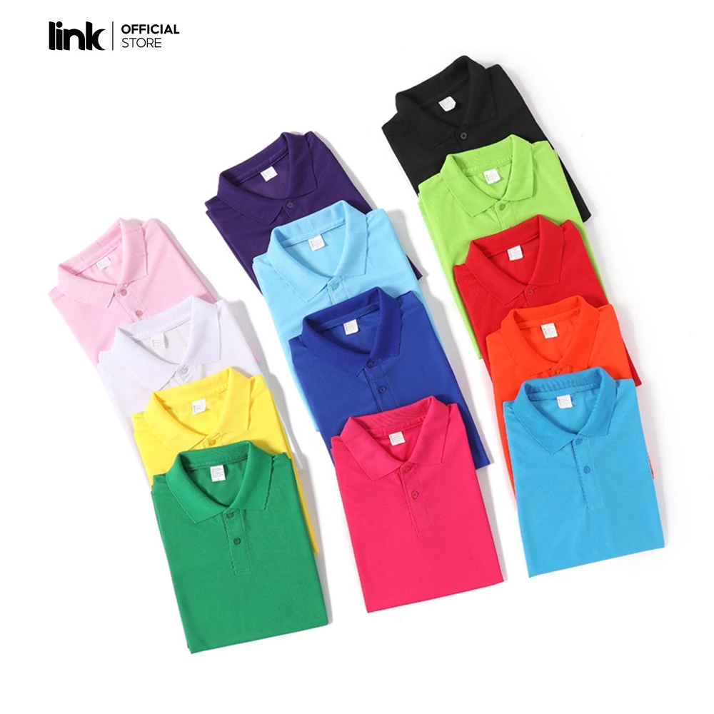 Áo Polo màu sắc trơn poly thái 4c nam nữ Link ( Bộ màu 1)
