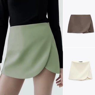 Zara Mùa Xuân 2023 Phong Cách Mới Cao Cấp Ngắn Culottes Bọc Khăn Phong Cách Xếp Chồng Mỏng Phù Hợp Với Mọi Trận Đấu7385420 7385530