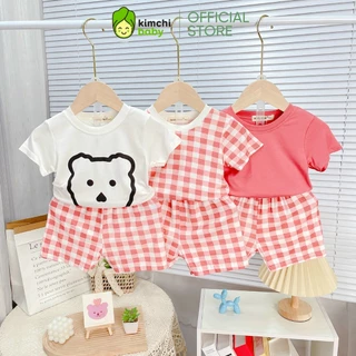 [8-18kg] Đồ Bộ Bé Gái, Bé Trai MinkyMom Vải Thun Lạnh Hoạ Tiết Gấu Con, Bộ Cộc Tay Cho Bé Mặc Nhà MKM303