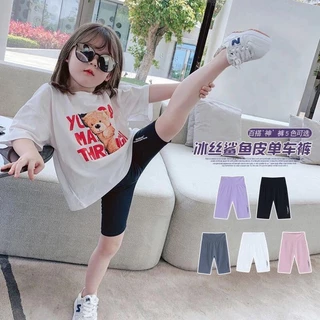 Quần Legging Mỏng Họa Tiết Cá Mập Thời Trang Mùa Hè Cho Bé Gái