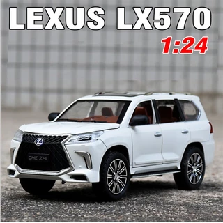 Mô Hình Xe Lexus LX570 hãng Chezhi ô tô LX 570 tỉ lệ 1/24 vỏ hợp kim có đèn, âm thanh, mở được cửa