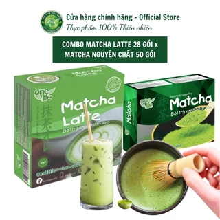 Combo Matcha Nguyên Chất 50 gói x Trà sữa Matcha Latte 28 gói