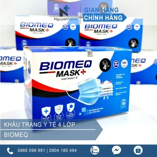 Khẩu trang BIOMEQ 4 lớp (Xanh)-Hộp 50 cái