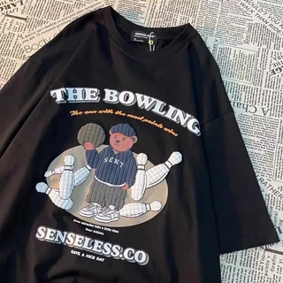 [ Rẻ vô địch ] Áo thun cotton tay lỡ dáng rộng unisex - the bowling