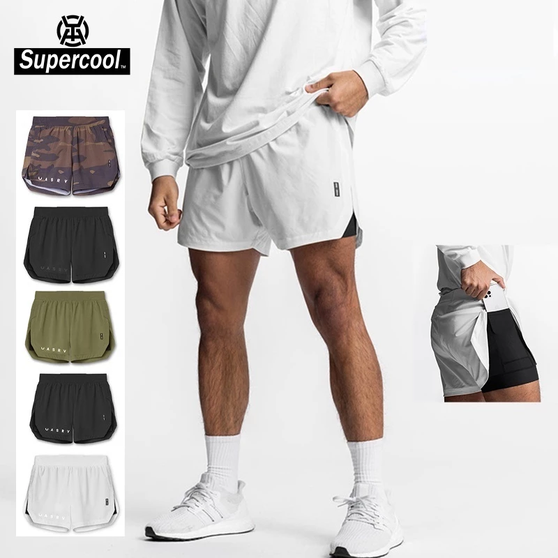 #SupercooL# 2 Lớp Quần Thun Short Đùi Thể Thao Nam Quần Giữ Nhiệt Baggy Big Size Co Giãn Túi Hộp Phong Cách âu Mỹ Vải Thoáng Thun Lạnh PE Co Nhanh Khô Cao Cấp Thấm Hút Mồ Hôi Tốt Streetwear Chạy Bộ Chuyên Thể Dục Bóng Rổ Gym Bóng Đá Xe đạp