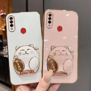 ốp lưng oppo a31 ốp điện thoại TPU Silicon Mềm Họa Tiết Mèo 3D Có Giá Đỡ Cho oppo a31