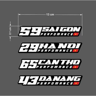 Logo Sticker Tem dán xe Performance Việt Nam tỉnh thành ghi chú hoặc nhắn tỉnh cho shop (1 tem)