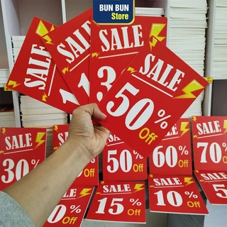 Bảng sale giảm giá 5%, 10%, 20%, 25%, 30%, 40% ...Kích thước 15x20cm