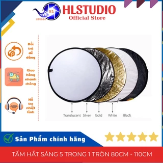 Tấm Hắt Sáng 5 trong 1 tròn 80cm - 110cm HL Studio, đường kính 110cm, dùng cho chụp ảnh chuyên nghiệp