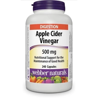 Viên uống giảm cân giấm táo Apple cider vinegar 500mg 240 viên Webber Naturals