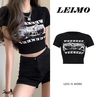 Áo Thun croptop Tay Ngắn Phong Cách Retro Mỹ Thời Trang Mùa Hè Cho Nữ