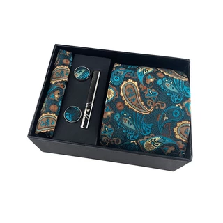 Bộ hộp quà EFAN gồm cà vạt lụa + khuy măng sét + khăn tay sang trọng dành cho nam HHA01-18