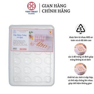 Hộp đựng trứng 24 quả có nắp đậy nhựa Việt Nhật (6786) - Việt Nhật Plastic HN