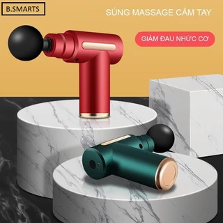 Máy Massage Cầm Tay 6 Chế Độ, Súng Massage Toàn Thân Đa Năng Tặng Kèm 4 Đầu Massage 1500mAh Chuyên Trị Đau Lưng Cổ Vai