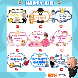 Banner bảng tên sinh nhật cho bé trai bé gái thiết kế theo yêu cầu HAPPYKID BANNER