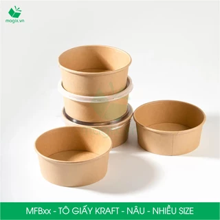 MFB - Combo 25 Tô giấy Kraft nâu - Bát giấy đựng thực phẩm - NHIỀU SIZE