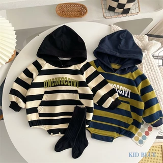 Áo Hoodie Tay Dài Kẻ Sọc In Chữ Phong Cách Phương Tây Cho Bé Trai Và Gái