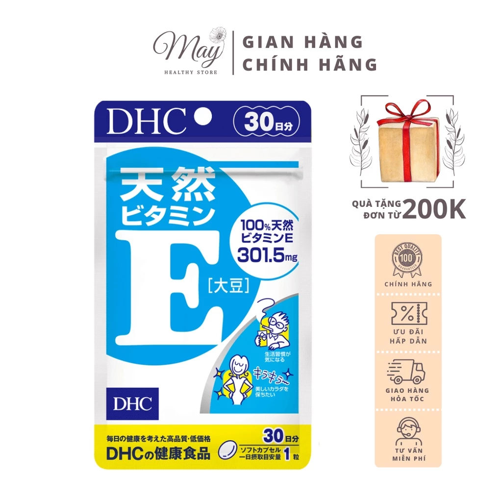 Viên Uống DHC Vitamin E 30 Ngày Natural Vitamin E Soybean (Gói 30 Viên)