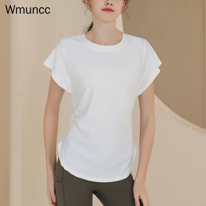 Wmuncc 2026 Thoáng Khí Nhanh Khô Thể Thao Top Nữ Áo Thun Tay Ngắn Chạy Bộ Tập Luyện Áo Sli