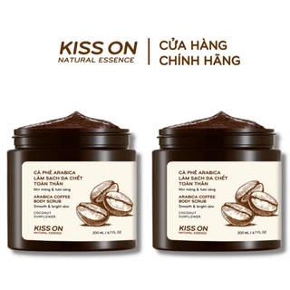 Combo 2 tẩy tế bào chết body KISS ON 200ml chiết xuất từ hạt cà phê Arabica